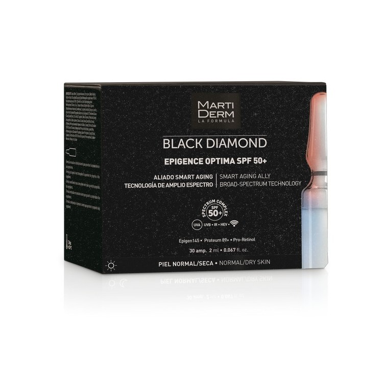 Martiderm Black Diamond epigence optima spf 50+ filtro solar facial 30 ampollas 2 30x2