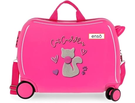 Maleta de Viaje Infantil ENSO Andador Cat Cuddler Rosa (50 x 38 x 20 cm - 34L)