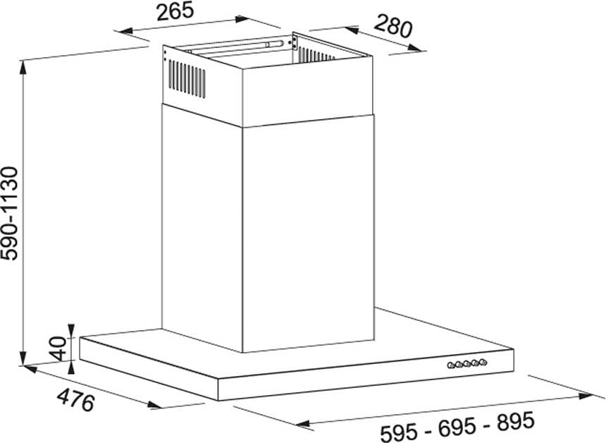 Campana MEPAMSA Silueta 60 (453 m3/h - 60 cm - Inox)