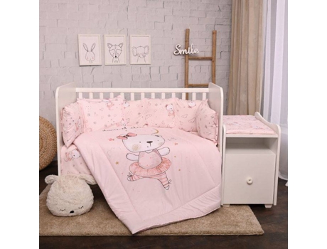 Juego de Cama para Bebé LORELLI Trend Renforce Pink Ballerina Bear (5 Piezas)