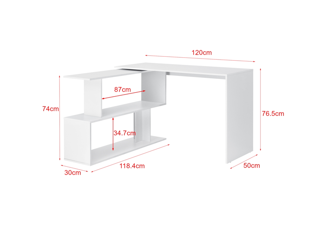 Escritorio Kongsberg Aglomerado/haya 70 X 90 X 60 Cm Blanco / Natural  [en.casa] con Ofertas en Carrefour