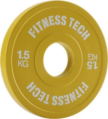 Disco FITNESS TECH Plate Fraccionário Amarillo (1,5 kg)