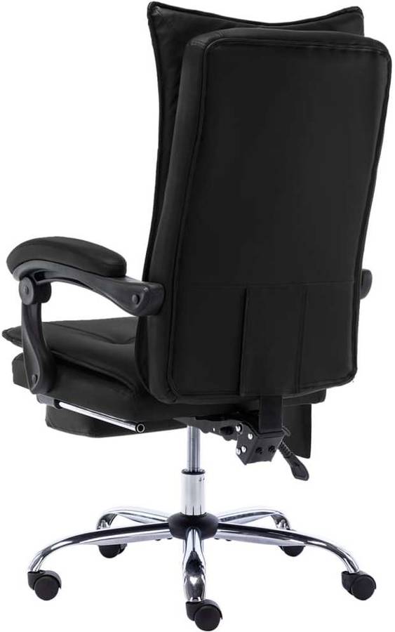 Silla de Escritorio Ejecutiva con Función de Masaje VIDAXL Negro (Reposapiés - Tela - 64 x 68 x 120 cm)