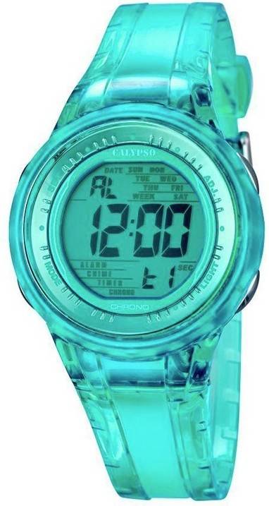 Calypso K56884 Reloj de pulsera mujer color turquesa digital goma verde