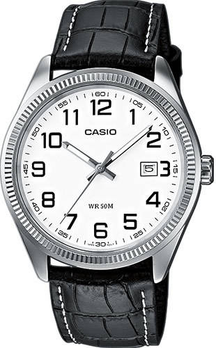 Reloj CASIO Hombre (Cuero - Negro y Plateado)