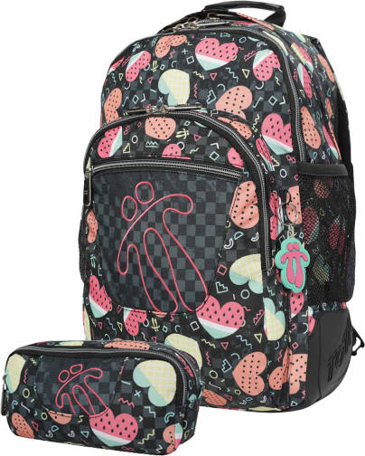 Mochila Escolar + Estuche TOTTO 1C8 Multicolor (33 x 44 x 13.5 cm - 20 L - Poliéster)