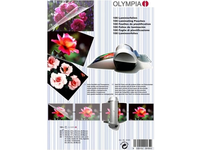 Fundas Plastificar Olympia 9165 100 a4 juego des para