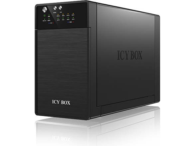 Icy Box Caja externa de 2 bahías raid 01 single jbod para discos duros sata iii 35 usb 3.0 uasp y ibrd3620su3