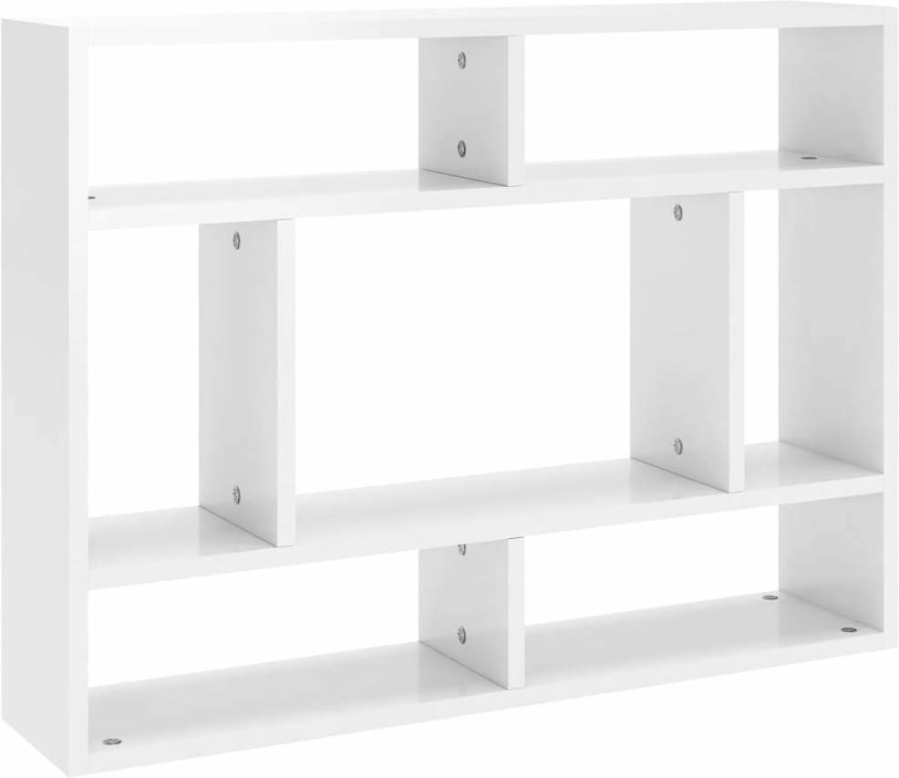 Estantería de Pared VIDAXL (Blanco Brillante - Madera Aglomerada - 75x16x55 cm)