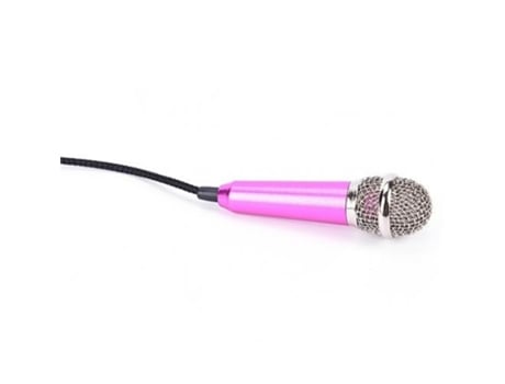 Microfone estéreo portátil de 3,5 mm para karaokê, mini-microfone de karaokê[rosa vermelha]