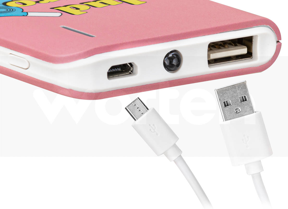 Powerbank TAN TAN FAN La vecina rubia (4000 mAh - 1 USB - MicroUSB - Rosa)