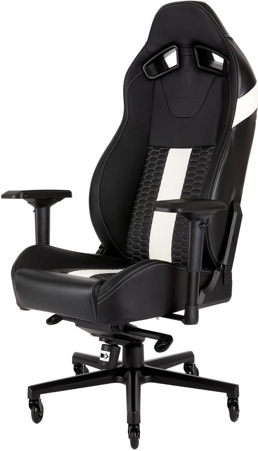 Silla Gaming CORSAIR T2 Road Warrior (Elevador a Gas Clase 4 - Blanco)