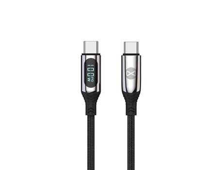 Cable Fastcharge Lcd Usb-C FOREVER Nylon Negro