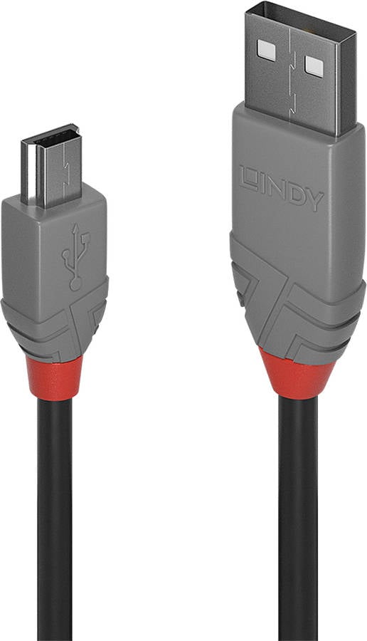 Cable USB LINDY (USB - 1 m - Negro)