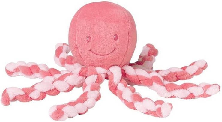 Peluche Mini Pulpo piu nattou rosa pastel de para nacidos y prematuros 23 cm doomoo lapidou polvo