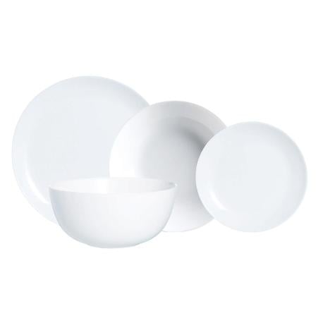 Vajilla Redonda Con ensaladera fabricada vidrio opal diwali luminarc. templado 19 pzas blanco piezas6