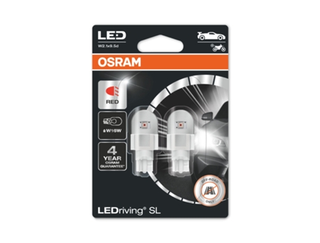 Kit 2 Bombillas Led W16W 12V1.4W Ledriving® Sl Rojo OSRAM