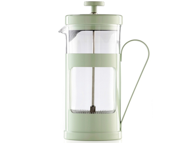 La Cafetiere Monaco cafetera independiente de molido manual prensa verde transparente cafetière capacidad 1l