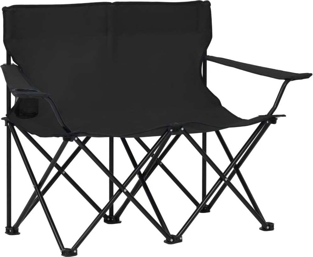 Silla VIDAXL de camping plegable de 2 plazas (Negro - 123x50x80 cm)