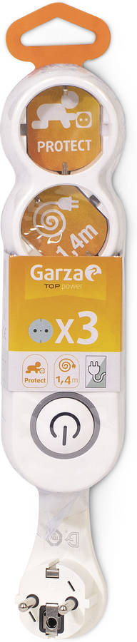 Base Múltiple GARZA Flat (3 Enchufes - 1.4 m)