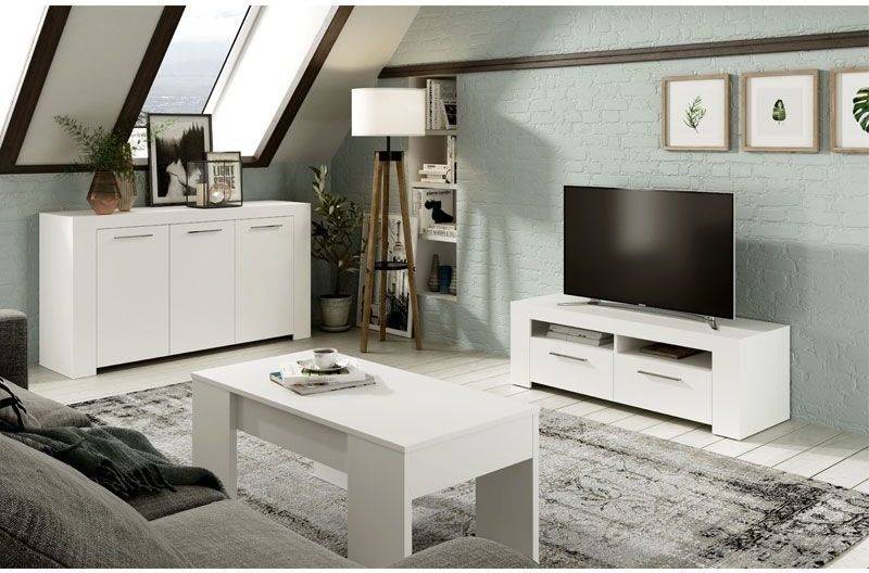 Aparador HABITDESIGN Ambit (Blanco Artik  - Melamina - 168 x 218 x 40 cm)