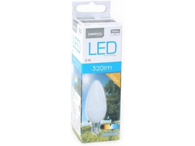 Bombilla LED OMEGA Vela E14 4W 320 lm Luz Natural