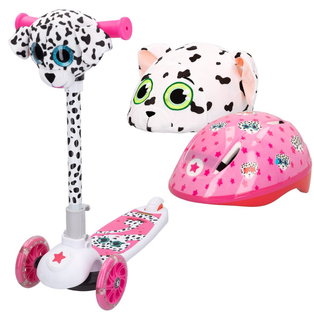 Patinete 3 Ruedas Dálmata Plegable C/luces Y Peluche K3yriders con