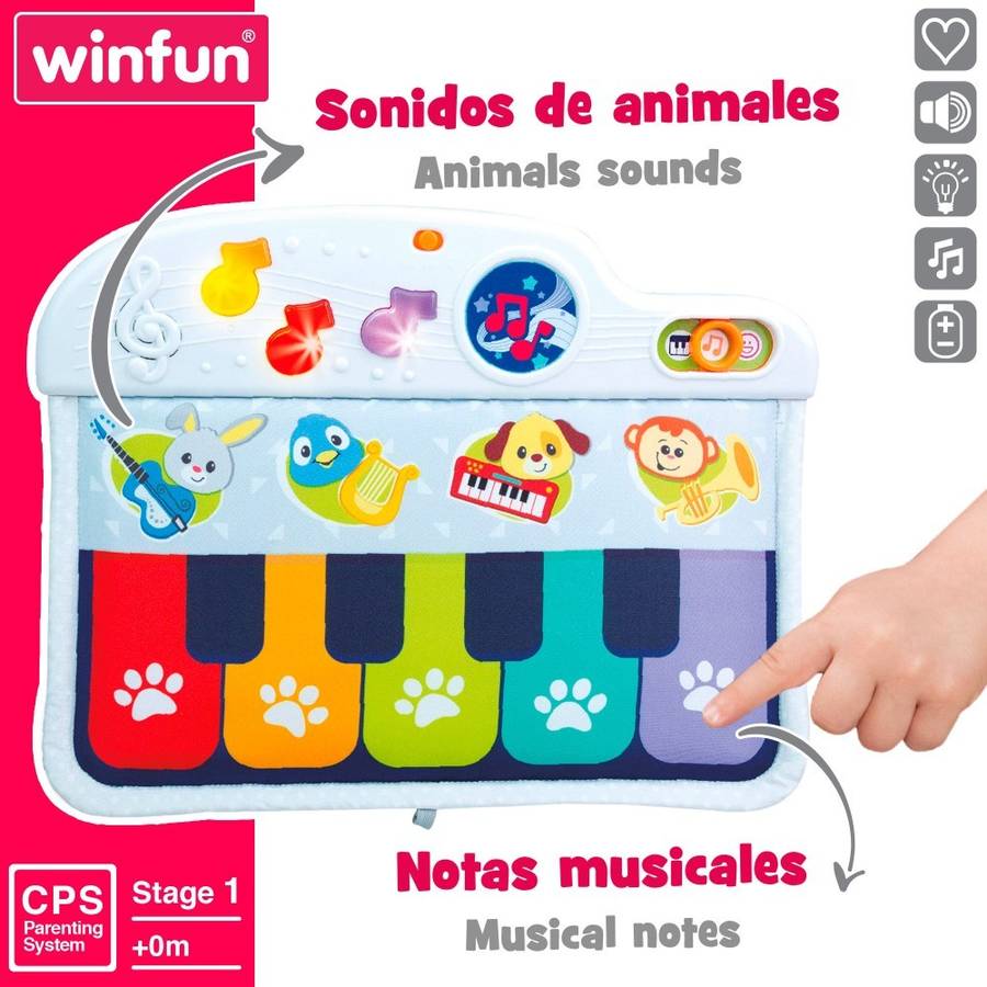 Juguete Musical WINFUN Piano Para Bebés con Luz Y Sonido (Edad Mínima: 6 Meses - 32x42 cm)