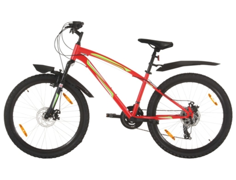 Bicicleta de montaña VIDAXL 21 velocidades rueda 26 pulgadas 42cm rojo