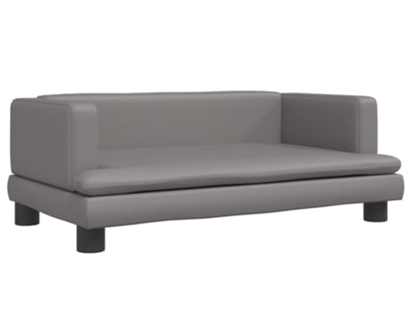 Cama para perros de cuero sintético gris 80x45x30 cm VIDAXL