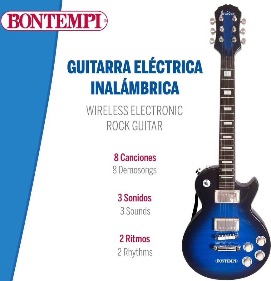 Guitarra Bontempi Rock con edad 5 años 22.5x68.5 cm 46948 infantil de tamaño 685cm 10 electrica 685