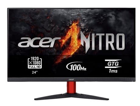 Monitor Gaming ACER Nitro KG242YEbmiix (23.8'' - Full HD - 1 ms - 100 Hz)