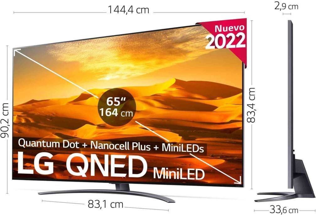 LG 65QNED916QE Televisor Smart TV 65 QNED Mini LED 120Hz UHD 8K HDR