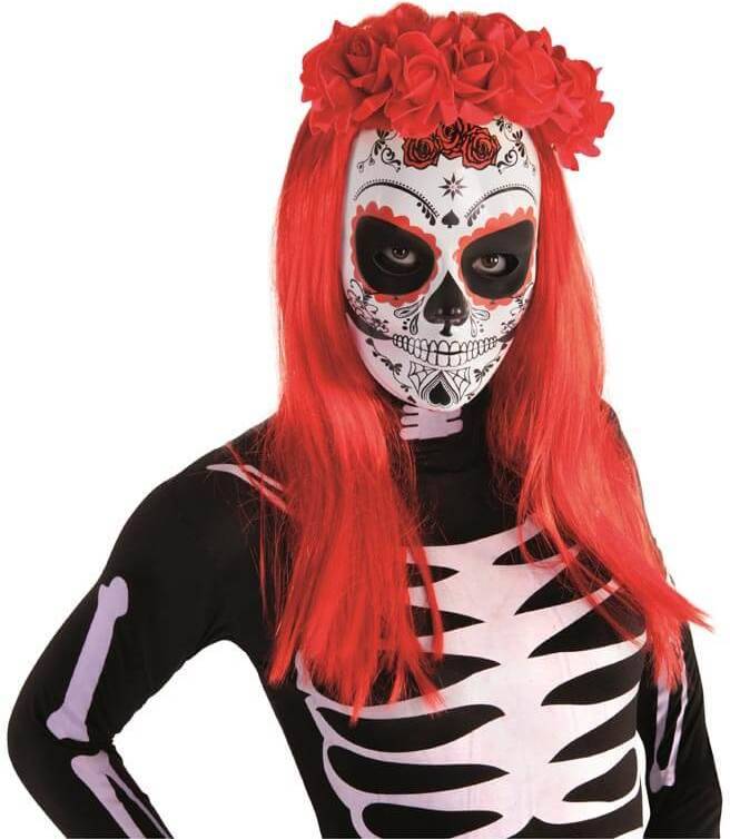 Máscara DISFRAZZES Calavera Catrina Con Rosas (Talla: Talla Universal)