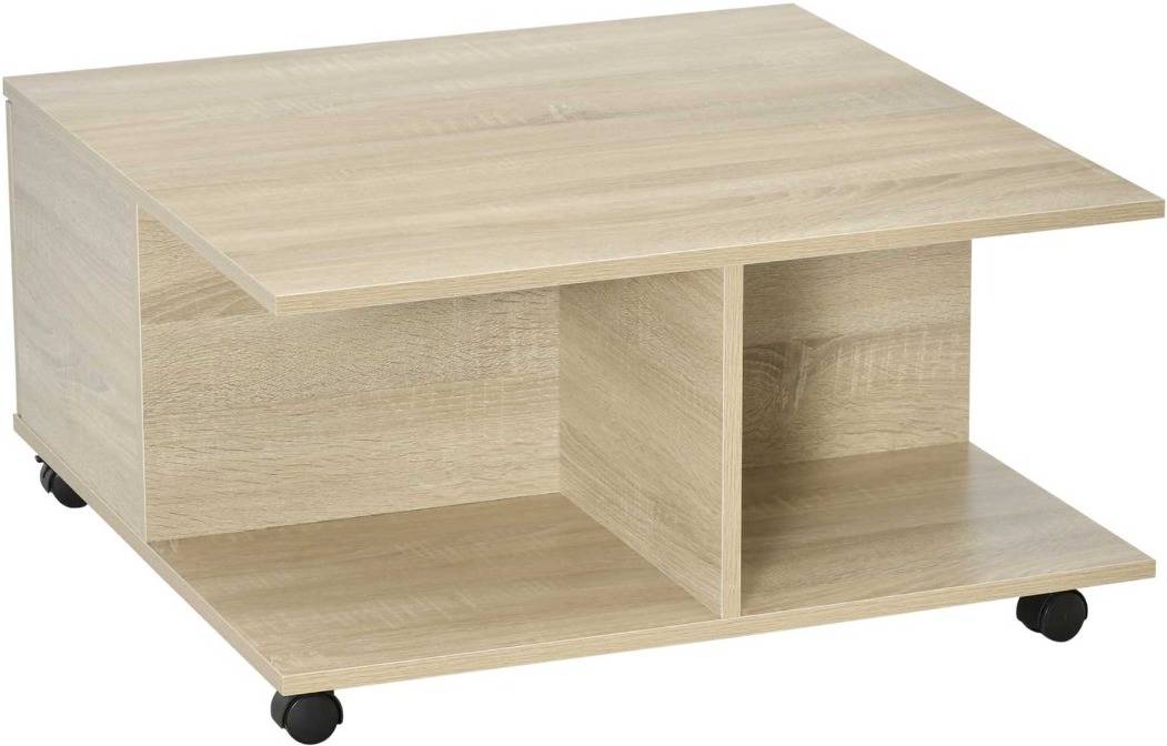 Mesa de Centro HOMCOM 839-118ND (Melamina - 70 x 70 x 35  cm - Marrón)