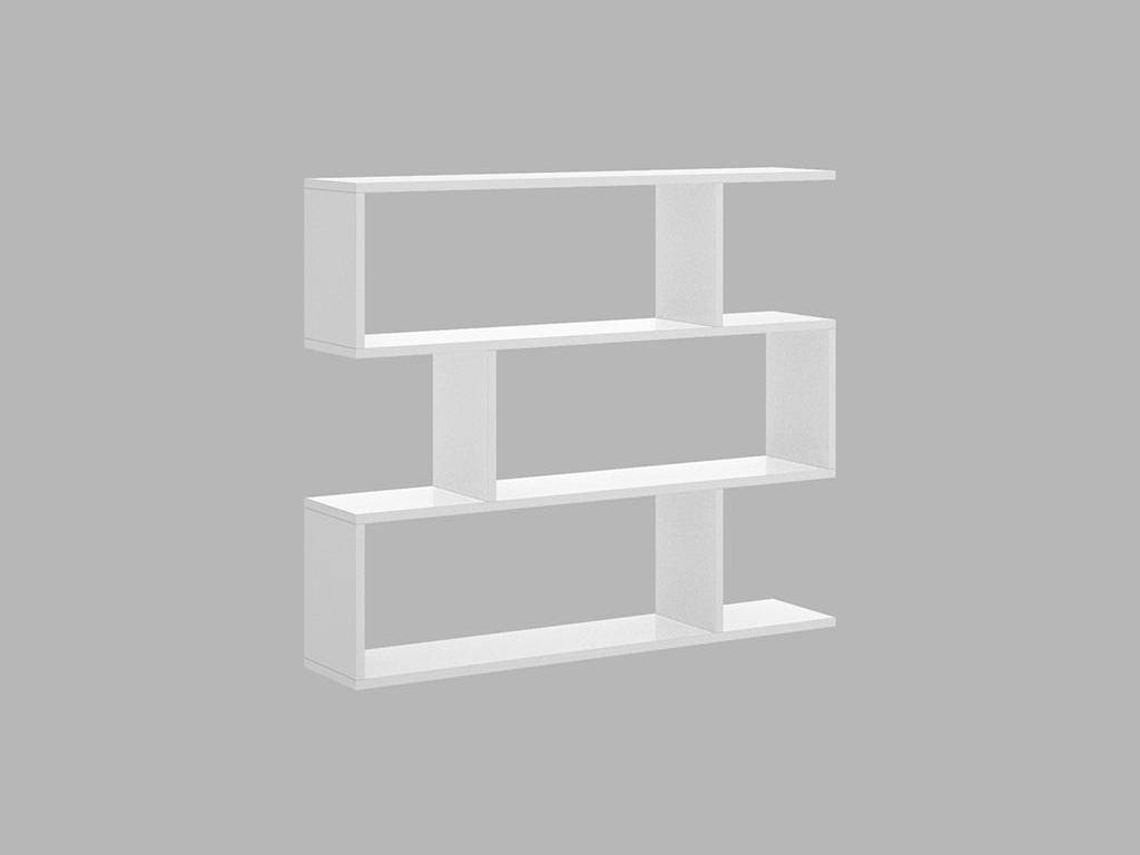 Estantería baja asimétrica 3 estantes TOMINI - Color: blanco