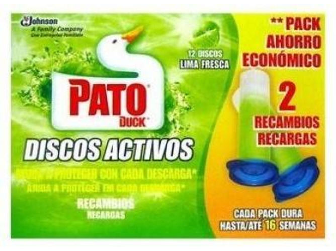 Conjunto de 2 Bloques Sanitários SC JOHNSON Pato Discos Activ Lima Fresca Rec (36ml)