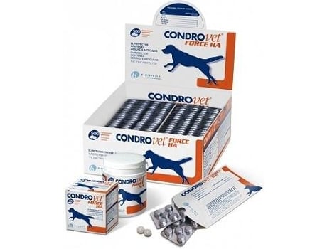 Bioiberica Condrovet Force ha suplemento cuidado de articulaciones para mascotas 120 comprimidos complemento alimenticio perros y gatos tabletas