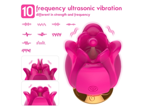 Vibrador de masaje de succión de rosa multifrecuencia para mujer (rosa roja) VEANXIN