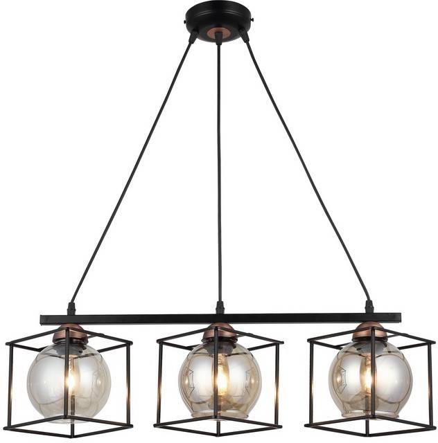 De Suspensión Homemania arne negro cobre 15x65x75 cm lampara suspension arana techo metal vidrio 15 65 75 3 e27 40 14357403l