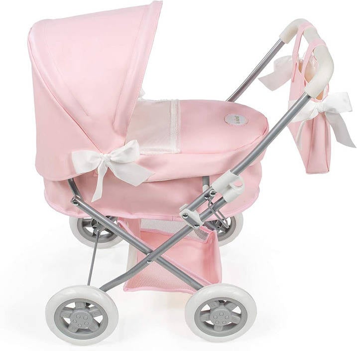 La Nina Cochecito muñecas color rosa 65049 cuco con ruedas polipiel accesorios para carrito de