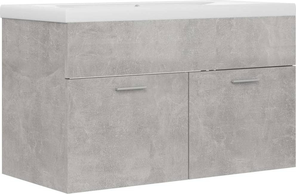 Armario con Lavabo Empotrado VIDAXL (Gris - Madera Aglomerada - 80x38.5x46 cm)