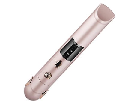 Alisador de pelo USB Mini rizador de pelo calentado con pantalla LCD temperatura ajustable de tres niveles oro rosa BISBISOUS