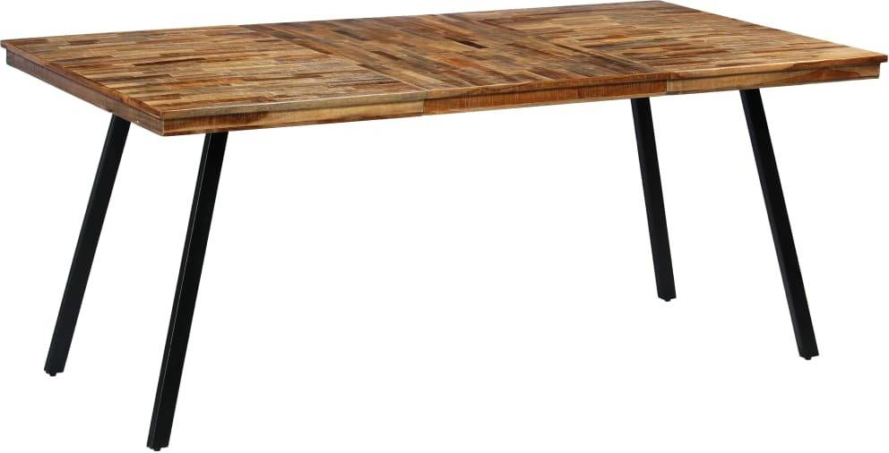 Mesa de Comedor VIDAXL 245415 (Madera de Teca Recuperada + Acero - 180x90x76 cm)