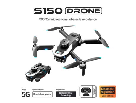 VPCOMERCIAL - Drone ENZONS Brushless S150 Doble Cámara 4K Evitación de Obstáculos 360° 3 Baterías Autonomía: 18 Min Negro