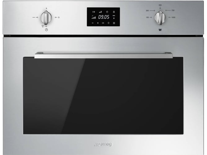 Horno Smeg Sf4400mx 32l microondas luz compacto 45cm acero inoxidable antihuellas integrable con capacidad de 32 38