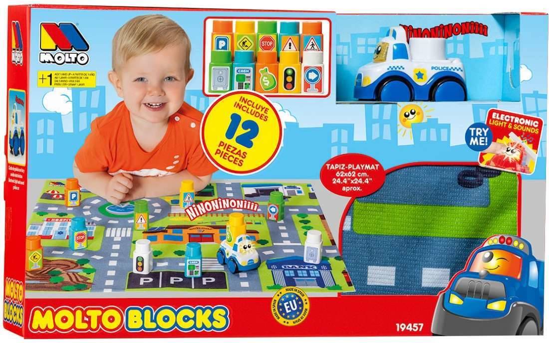 Molto Blocks Set 1 coche tapiz de bloques con y car 3