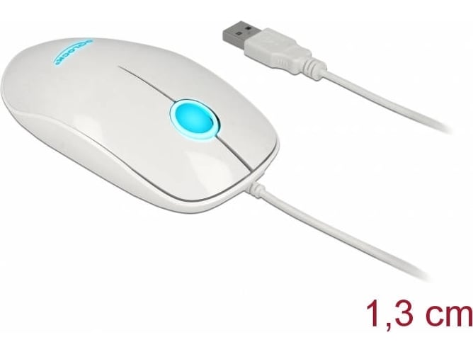 Ratón DELOCK 12537 (Óptico - 1200 dpi - Blanco)