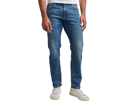 Pantalones de Vaquero de Hombre SUPERDRY Slim Fit Orgánico Algodón Azul (32x34)