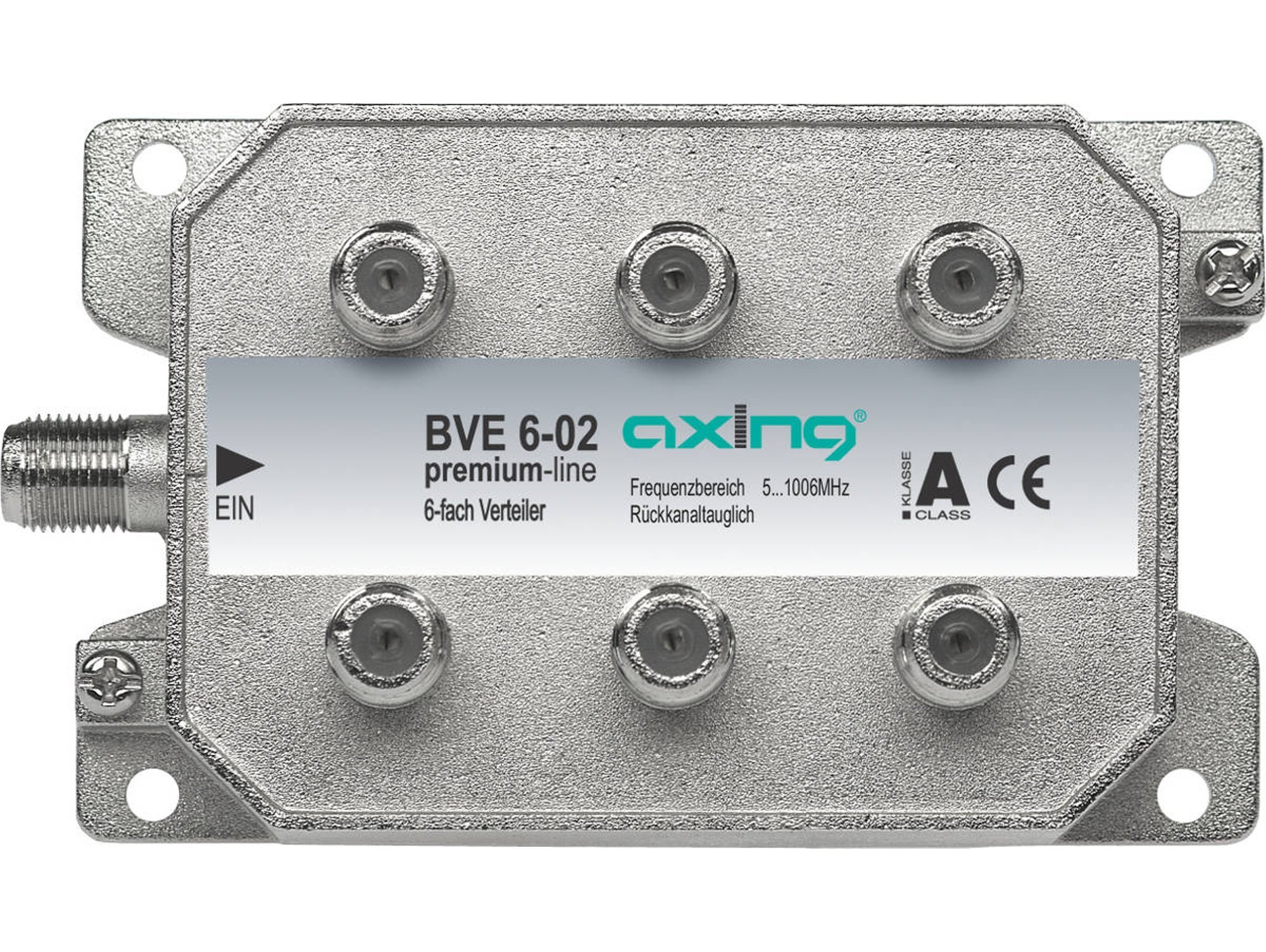 Axing Bve 602 repartidor de señal tv conector f para tdt radio por cable 6 salidas 51006